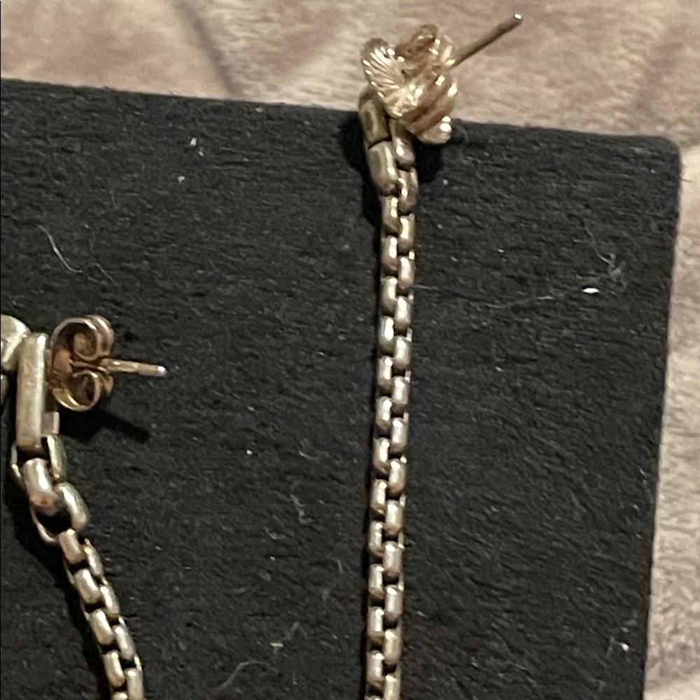 Versatile Solid Silver Chain Earrings - image 7